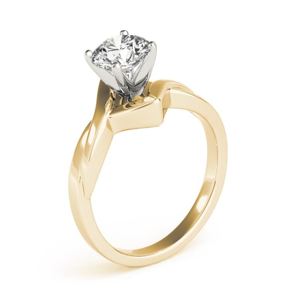 Twisted Shank Solitaire Engagement Ring, style 82766, Top view in yellow gold