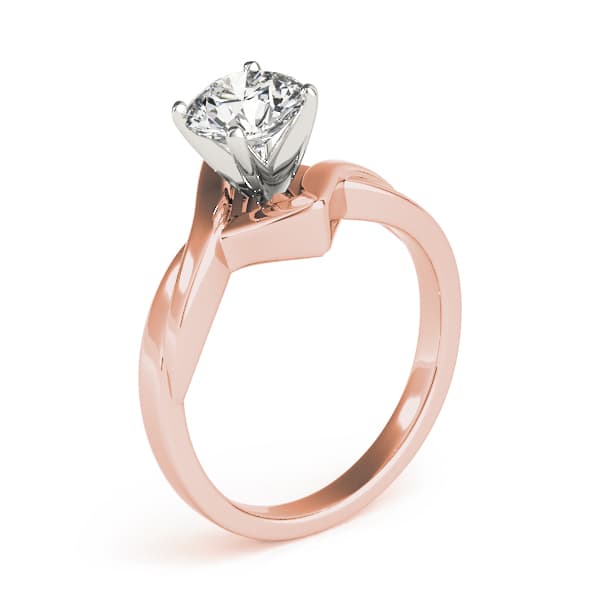 Twisted Shank Solitaire Engagement Ring, style 82766, Top view in rose gold