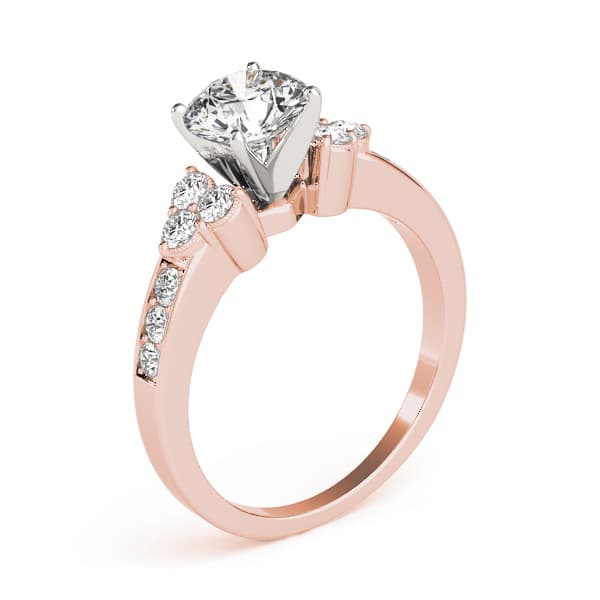 Single Row Cluster Sides Engagement Ring, style 82773, Top view in rose gold
