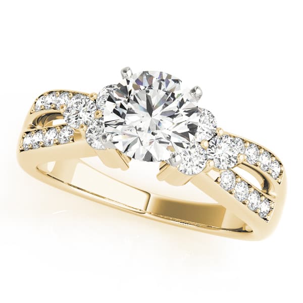 Multi-Row Engagement Ring, style 82777, Front view in yellow gold