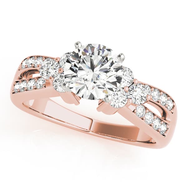 Multi-Row Engagement Ring, style 82777, Front view in rose gold