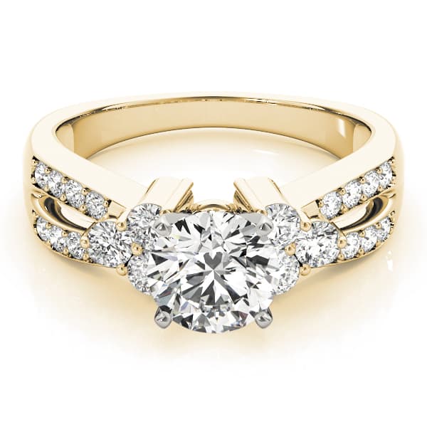 Multi-Row Engagement Ring, style 82777, On hand view in yellow gold