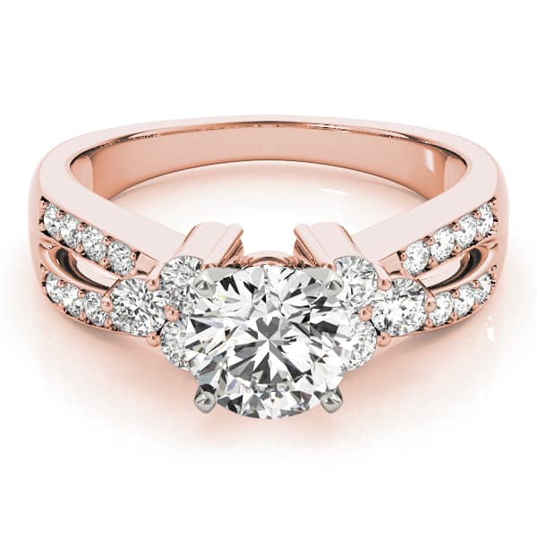 Multi-Row Engagement Ring, style 82777, On hand view in rose gold