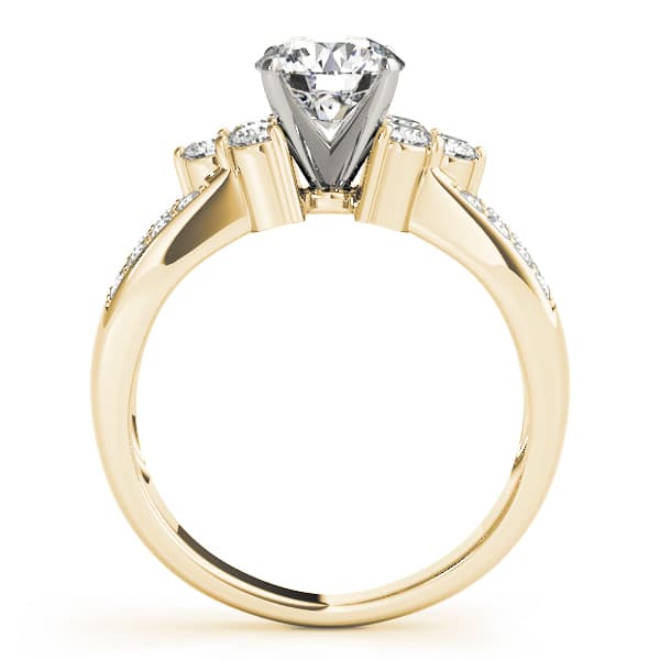 Multi-Row Engagement Ring, style 82777, Side view in yellow gold