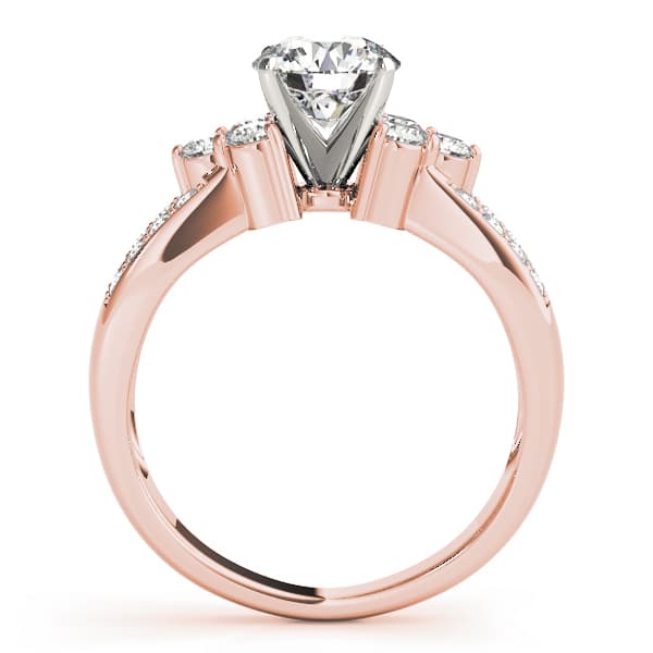 Multi-Row Engagement Ring, style 82777, Side view in rose gold