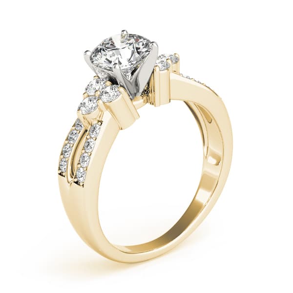Multi-Row Engagement Ring, style 82777, Top view in yellow gold