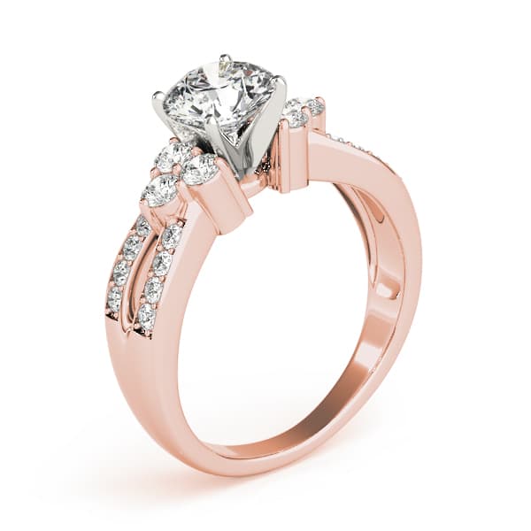 Multi-Row Engagement Ring, style 82777, Top view in rose gold