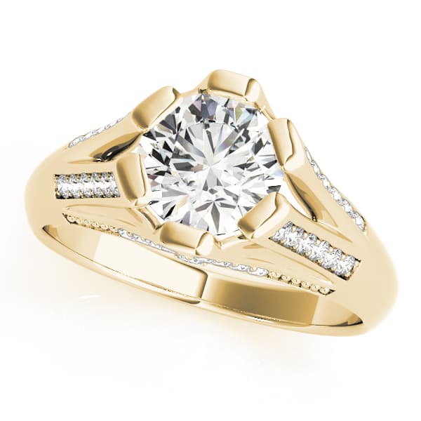 Multi-Row Engagement Ring, style 82780, Front view in yellow gold