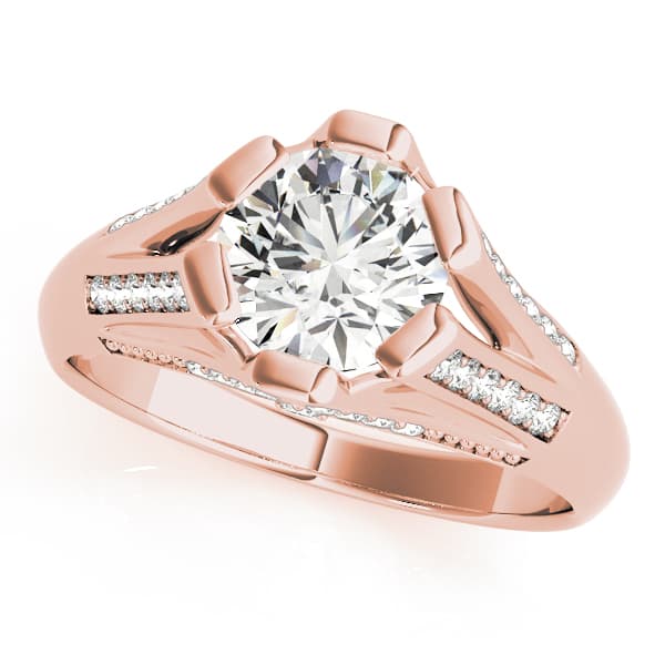 Multi-Row Engagement Ring, style 82780, Front view in rose gold