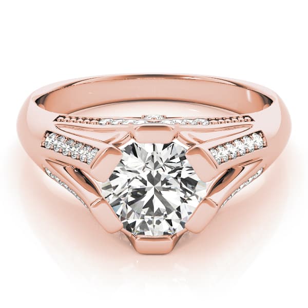Multi-Row Engagement Ring, style 82780, On hand view in rose gold