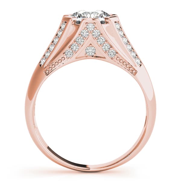 Multi-Row Engagement Ring, style 82780, Side view in rose gold