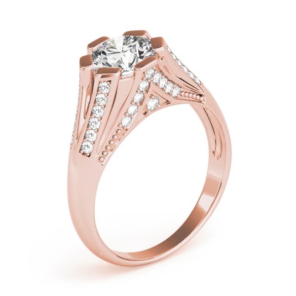 Multi-Row Engagement Ring, style 82780, Top view in rose gold