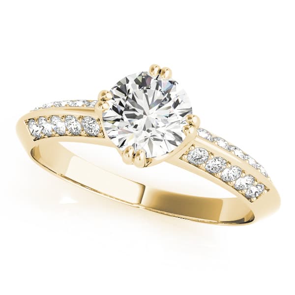 Pavé Engagement Ring, style 82782, Front view in yellow gold