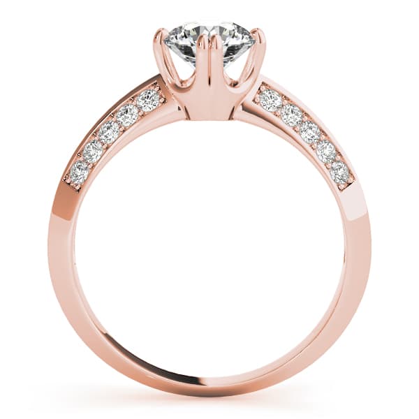 Pavé Engagement Ring, style 82782, Side view in rose gold