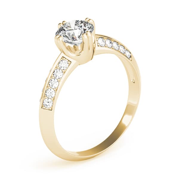 Pavé Engagement Ring, style 82782, Top view in yellow gold