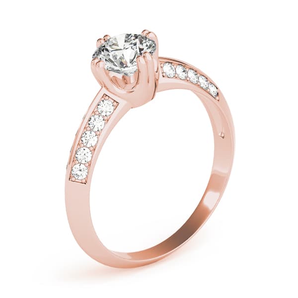Pavé Engagement Ring, style 82782, Top view in rose gold