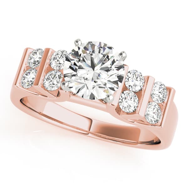 Multi-Row Bar Set Engagement Ring, style 82785, Front view in rose gold