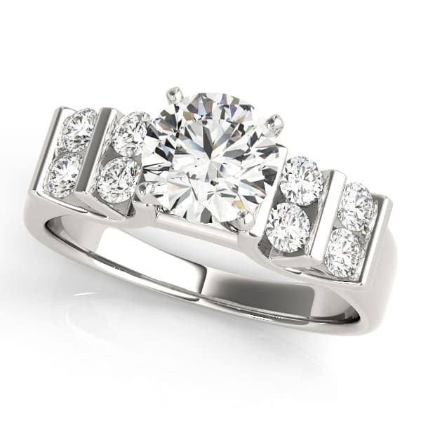 Multirow Bar Set Engagement Ring — style 82785 in 10k White Gold