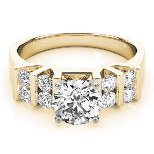 Multi-Row Bar Set Engagement Ring, style 82785, On hand view in yellow gold