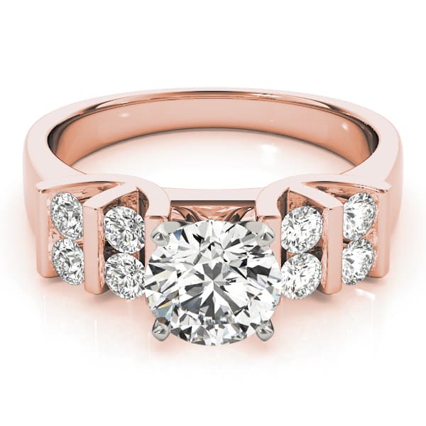 Multi-Row Bar Set Engagement Ring, style 82785, On hand view in rose gold