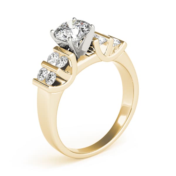Multi-Row Bar Set Engagement Ring, style 82785, Top view in yellow gold