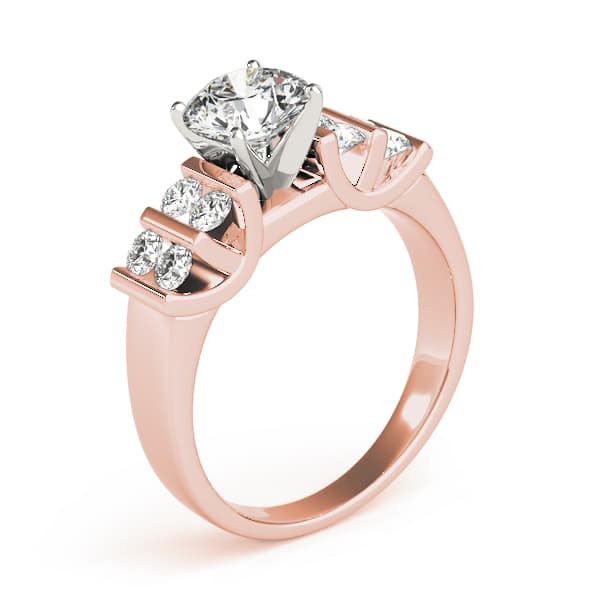 Multi-Row Bar Set Engagement Ring, style 82785, Top view in rose gold