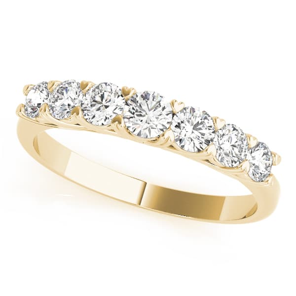 Prong Set Wedding Band (1.46 ct. tw.), Front view in yellow gold
