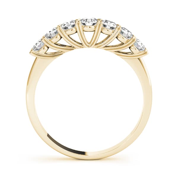 Prong Set Wedding Band (1.46 ct. tw.), Side view in yellow gold