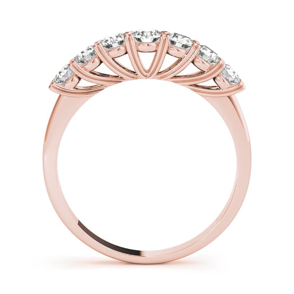 Prong Set Wedding Band (3/4 ct. tw.), Side view in rose gold