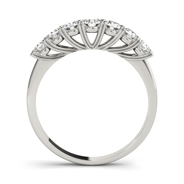 Prong Set Wedding Band (3/4 ct. tw.), Side view in white gold or platinum