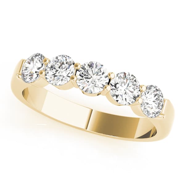 Prong Set Wedding Band (1 ct. tw.), Front view in yellow gold