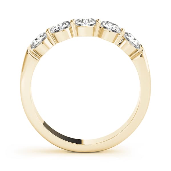 Prong Set Wedding Band (1 ct. tw.), Side view in yellow gold