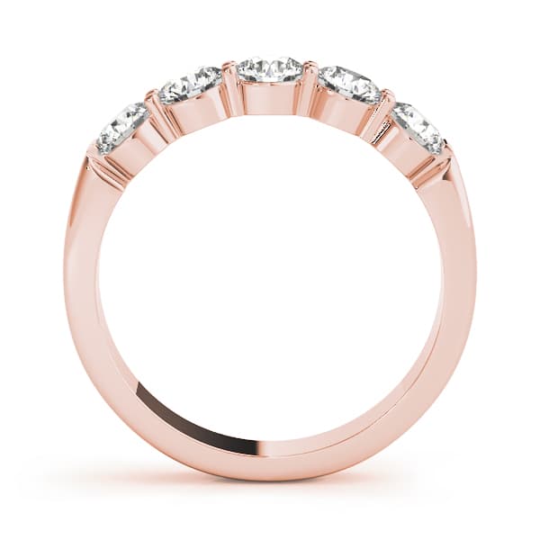 Prong Set Wedding Band (1 ct. tw.), Side view in rose gold