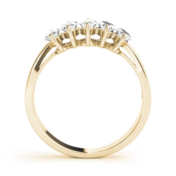 Fancy Shape Marquise Wedding Band (1 ct. tw.), Side view in yellow gold