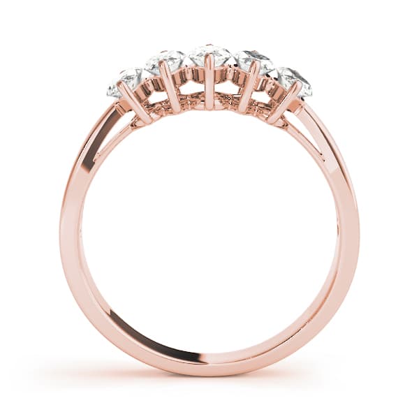 Fancy Shape Marquise Wedding Band (1 ct. tw.), Side view in rose gold