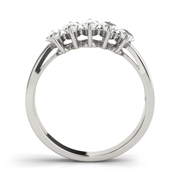 Fancy Shape Marquise Wedding Band (1 ct. tw.), Side view in white gold or platinum