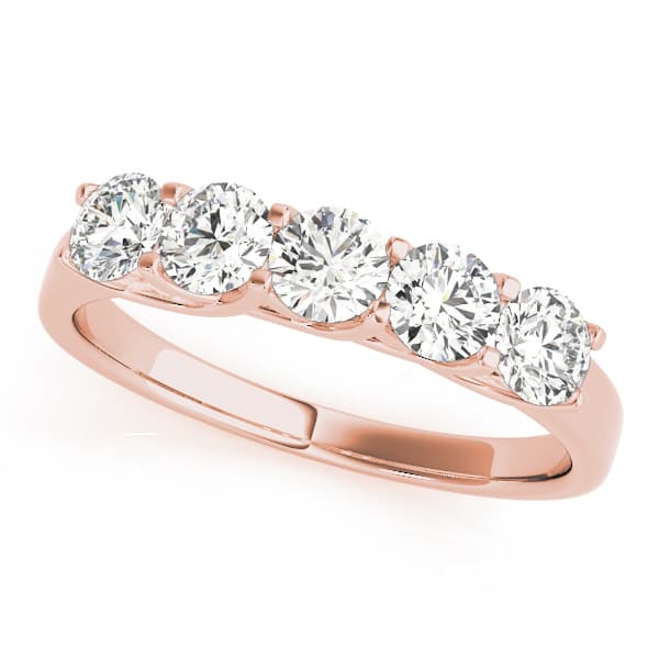 Prong Set Wedding Band (1 ct. tw.), Front view in rose gold