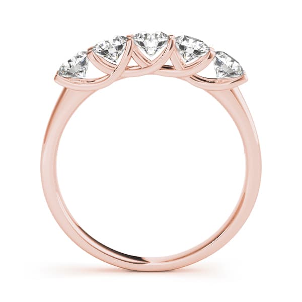 Prong Set Wedding Band (1 ct. tw.), Side view in rose gold