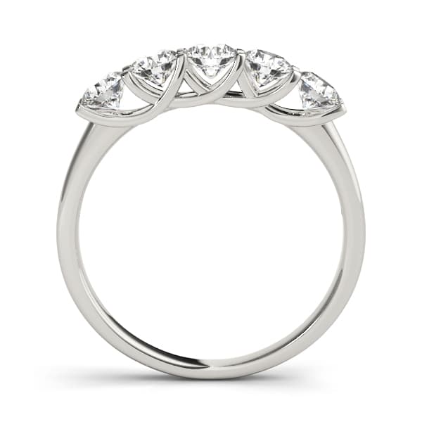 Prong Set Wedding Band (1 ct. tw.), Side view in white gold or platinum