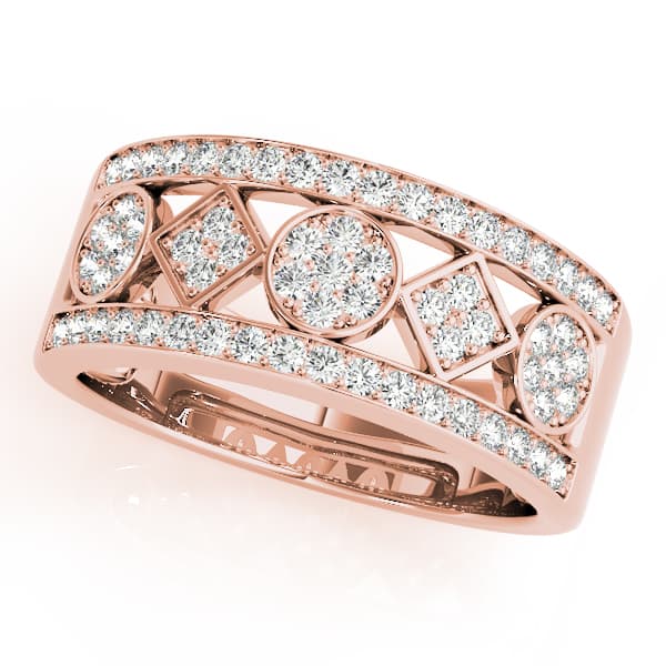 Diamond Fashion Fashion Rings (1/2 ct. tw.), Front view in rose gold