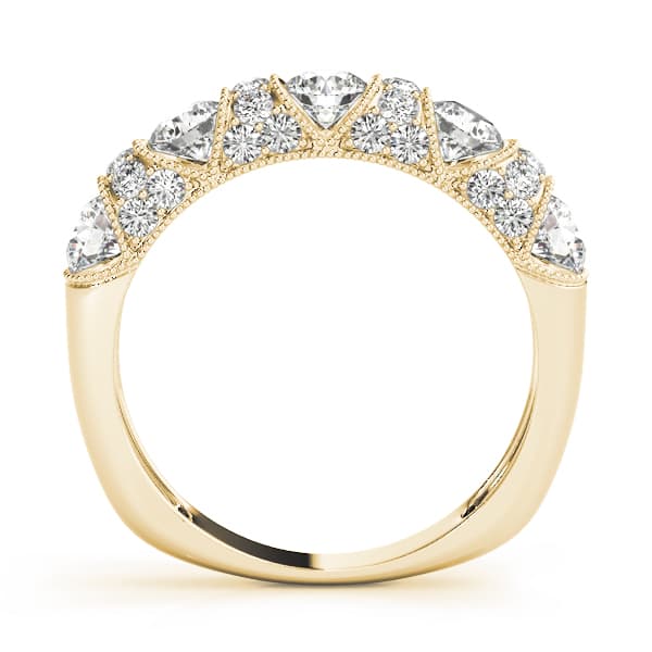 Vintage-Inspired Wedding Band (0.99 ct. tw.), Side view in yellow gold