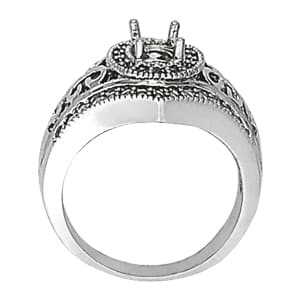 Diamond Fashion Right Hand Rings (0.46 ct. tw.), Side view in white gold or platinum