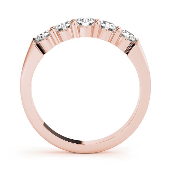 Shared Prong Wedding Band (1/2 ct. tw.), Side view in rose gold