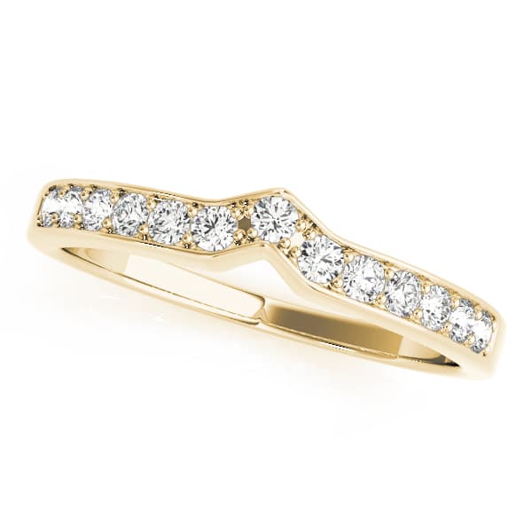 Curved Wedding Band (0.18 ct. tw.), Front view in yellow gold