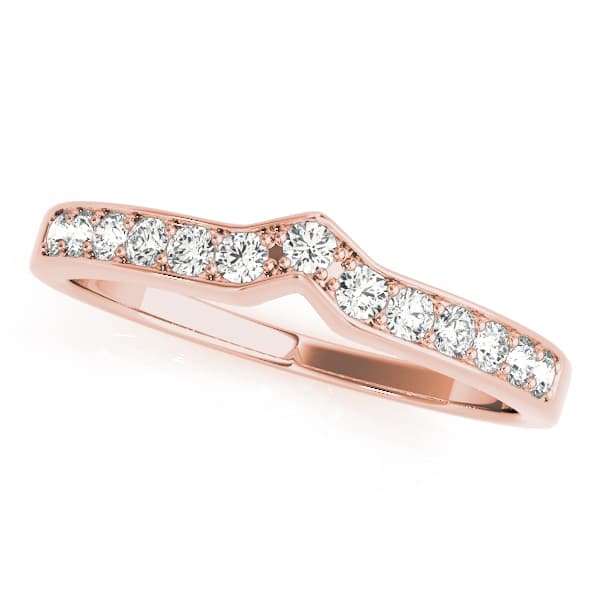 Curved Wedding Band (0.18 ct. tw.), Front view in rose gold