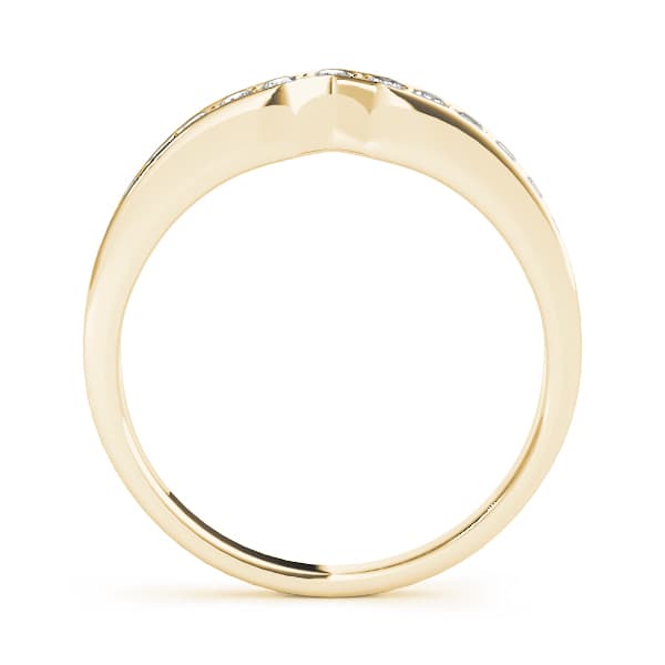 Curved Wedding Band (0.18 ct. tw.), Side view in yellow gold