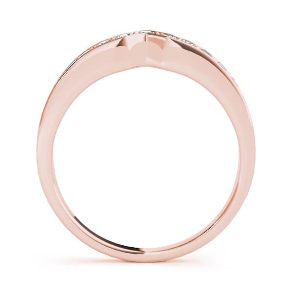 Curved Wedding Band (0.18 ct. tw.), Side view in rose gold