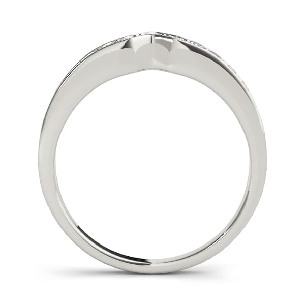 Curved Wedding Band (0.18 ct. tw.), Side view in white gold or platinum