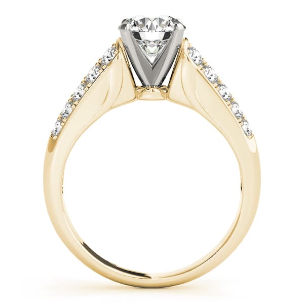 Pavé Engagement Ring, style 82825, Side view in yellow gold