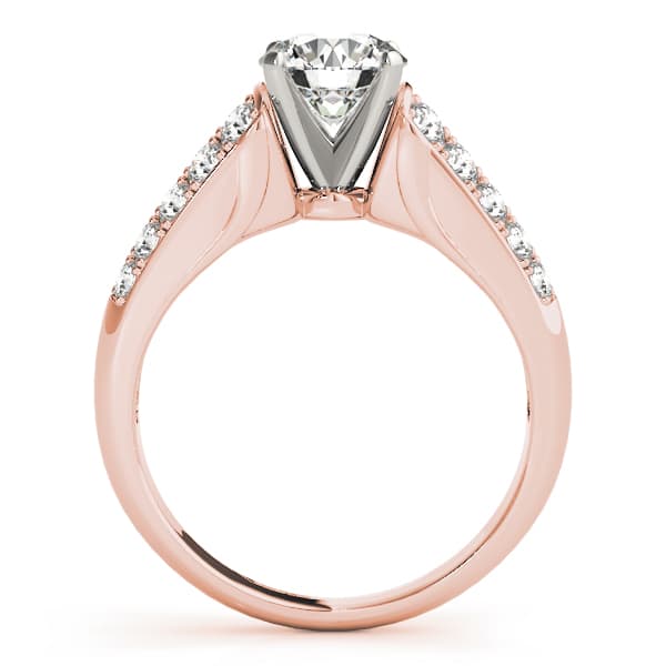 Pavé Engagement Ring, style 82825, Side view in rose gold